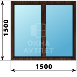 Двухстворчатое окно из дуба 1500×1500 Г-Г ОА-45600