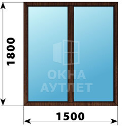 Двухстворчатое окно из дуба 1500×1800 Г-Г ОА-45801