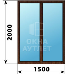 Двухстворчатое окно из дуба 1500×2000 Г-Г ОА-49721