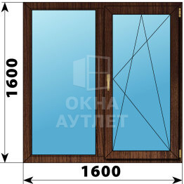 Двухстворчатое окно из дуба 1600×1600 Г-ПО ОА-47517
