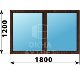 Двухстворчатое окно из дуба 1800×1200 Г-Г ОА-50144