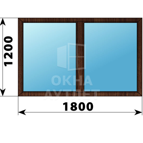 Двухстворчатое окно из дуба 1800×1200 Г-Г ОА-50144