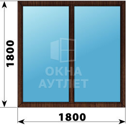 Двухстворчатое окно из дуба 1800×1800 Г-Г ОА-50423
