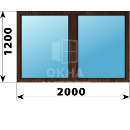 Двухстворчатое окно из дуба 2000×1200 Г-Г ОА-46398