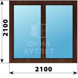 Двухстворчатое окно из дуба 2100×2100 Г-Г ОА-47643