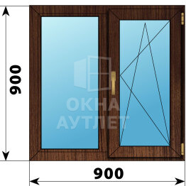 Двухстворчатое окно из дуба 900×900 Г-ПО ОА-45753