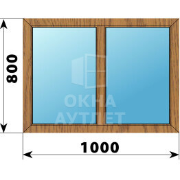 Двухстворчатое окно из лиственницы 1000×800 Г-Г ОА-44139