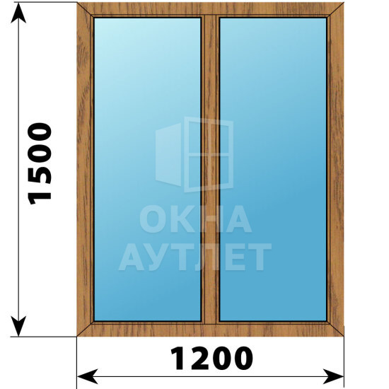 Двухстворчатое окно из лиственницы 1200×1500 Г-Г ОА-49286