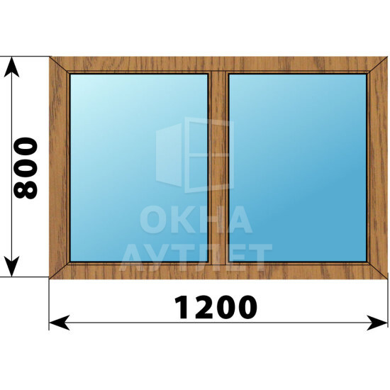 Двухстворчатое окно из лиственницы 1200×800 Г-Г ОА-44643