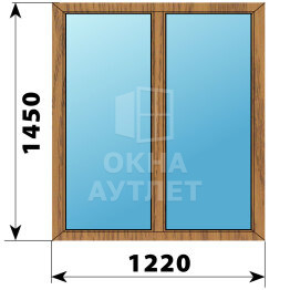 Двухстворчатое окно из лиственницы 1220×1450 Г-Г ОА-45156