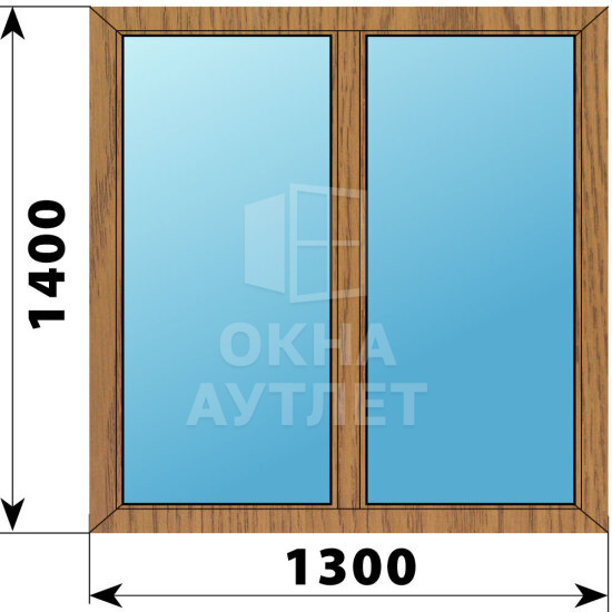Двухстворчатое окно из лиственницы 1300×1400 Г-Г ОА-49310