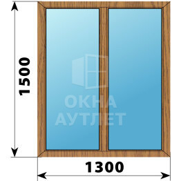 Двухстворчатое окно из лиственницы 1300×1500 Г-Г ОА-45210
