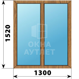 Двухстворчатое окно из лиственницы 1300×1520 Г-Г ОА-49517