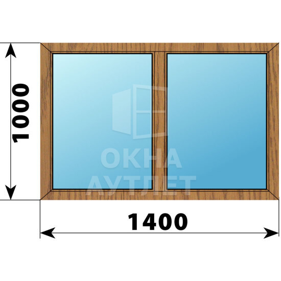 Двухстворчатое окно из лиственницы 1400×1000 Г-Г ОА-45378
