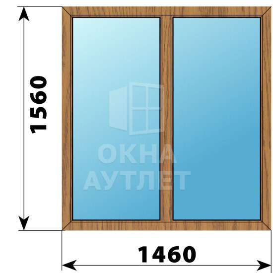 Двухстворчатое окно из лиственницы 1460×1560 Г-Г ОА-45276