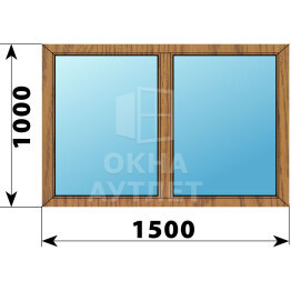 Двухстворчатое окно из лиственницы 1500×1000 Г-Г ОА-45393