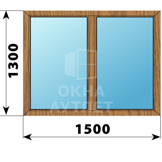 Двухстворчатое окно из лиственницы 1500×1300 Г-Г ОА-45126
