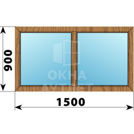 Двухстворчатое окно из лиственницы 1500×900 Г-Г ОА-49406