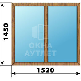 Двухстворчатое окно из лиственницы 1520×1450 Г-Г ОА-45804