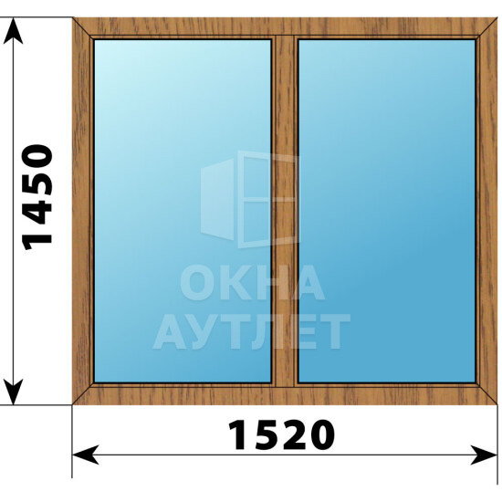 Двухстворчатое окно из лиственницы 1520×1450 Г-Г ОА-45804