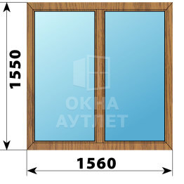 Двухстворчатое окно из лиственницы 1560×1550 Г-Г ОА-45483