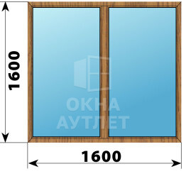 Двухстворчатое окно из лиственницы 1600×1600 Г-Г ОА-49646