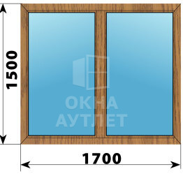 Двухстворчатое окно из лиственницы 1700×1500 Г-Г ОА-45396
