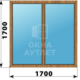 Двухстворчатое окно из лиственницы 1700×1700 Г-Г ОА-45630