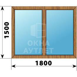 Двухстворчатое окно из лиственницы 1800×1500 Г-Г ОА-45867