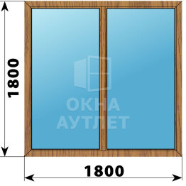 Двухстворчатое окно из лиственницы 1800×1800 Г-Г ОА-46062