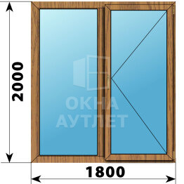 Двухстворчатое окно из лиственницы 1800×2000 Г-П ОА-46923