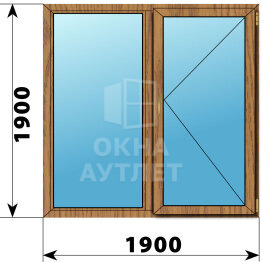 Двухстворчатое окно из лиственницы 1900×1900 Г-П ОА-50375