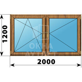Двухстворчатое окно из лиственницы 2000×1200 ПО-П ОА-46827