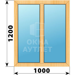 Двухстворчатое окно из сосны 1000×1200 Г-Г ОА-41560