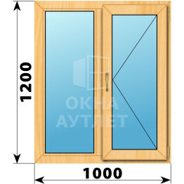 Двухстворчатое окно из сосны 1000×1200 Г-П ОА-41878