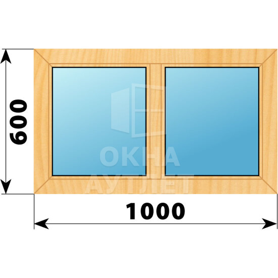 Двухстворчатое окно из сосны 1000×600 Г-Г ОА-41266