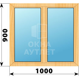 Двухстворчатое окно из сосны 1000×900 Г-Г ОА-41383