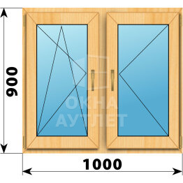 Двухстворчатое окно из сосны 1000×900 ПО-П ОА-43249