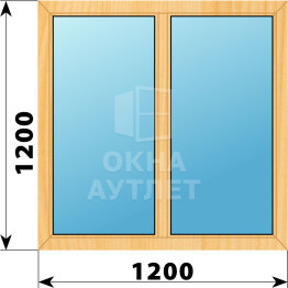 Двухстворчатое окно из сосны 1200×1200 Г-Г ОА-41626
