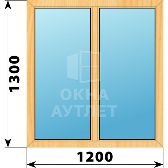 Двухстворчатое окно из сосны 1200×1300 Г-Г ОА-41176