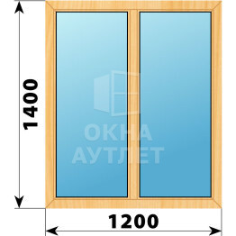 Двухстворчатое окно из сосны 1200×1400 Г-Г ОА-41758