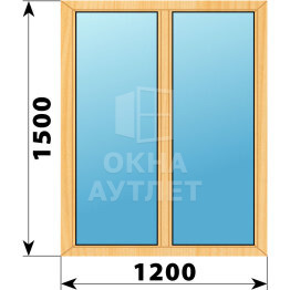 Двухстворчатое окно из сосны 1200×1500 Г-Г ОА-43213