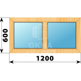 Двухстворчатое окно из сосны 1200×600 Г-Г ОА-41308