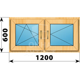 Двухстворчатое окно из сосны 1200×600 ПО-П ОА-41770