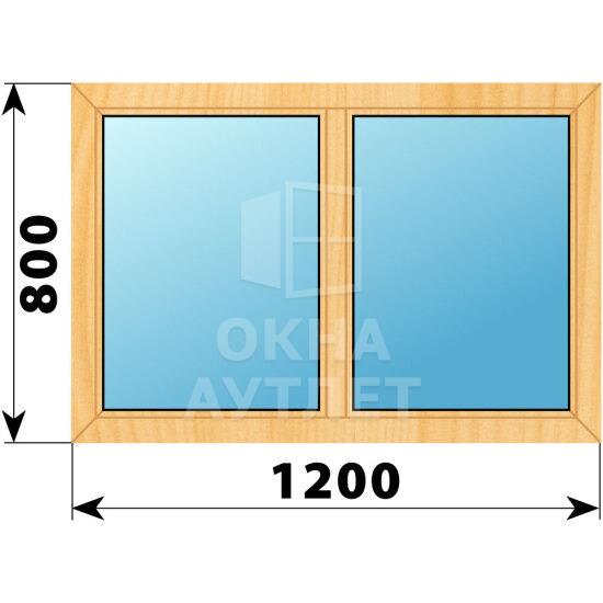Двухстворчатое окно из сосны 1200×800 Г-Г ОА-41407