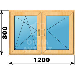 Двухстворчатое окно из сосны 1200×800 ПО-П ОА-41944