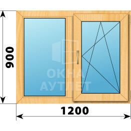 Двухстворчатое окно из сосны 1200×900 Г-ПО ОА-41824