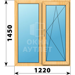 Двухстворчатое окно из сосны 1220×1450 Г-ПО ОА-42100