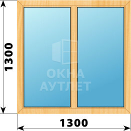 Двухстворчатое окно из сосны 1300×1300 Г-Г ОА-41725