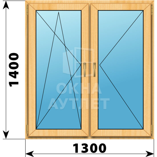 Двухстворчатое окно из сосны 1300×1400 ПО-П ОА-42358